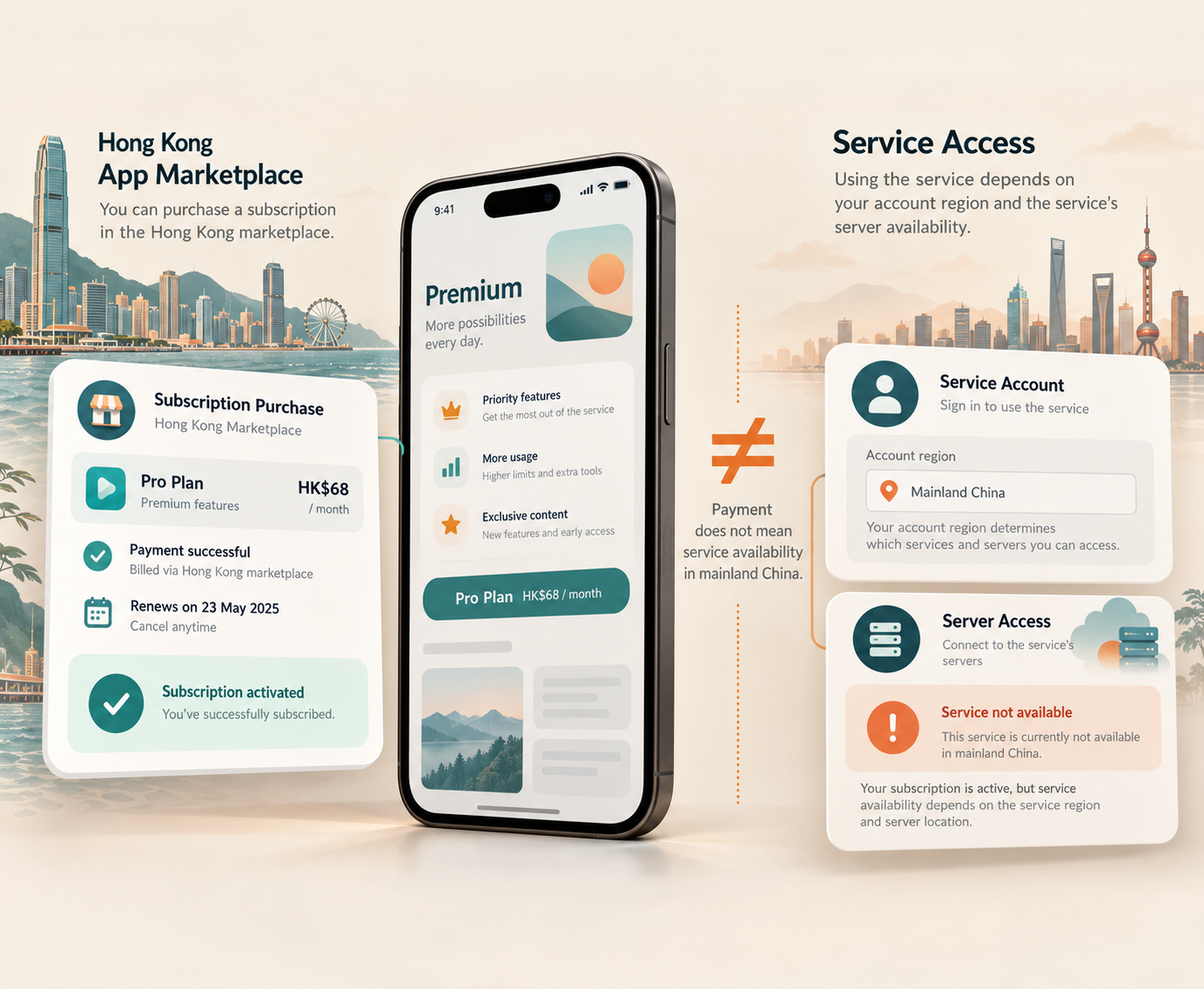 港区App Store订阅付款前检查地区支持月付年付和退款方式