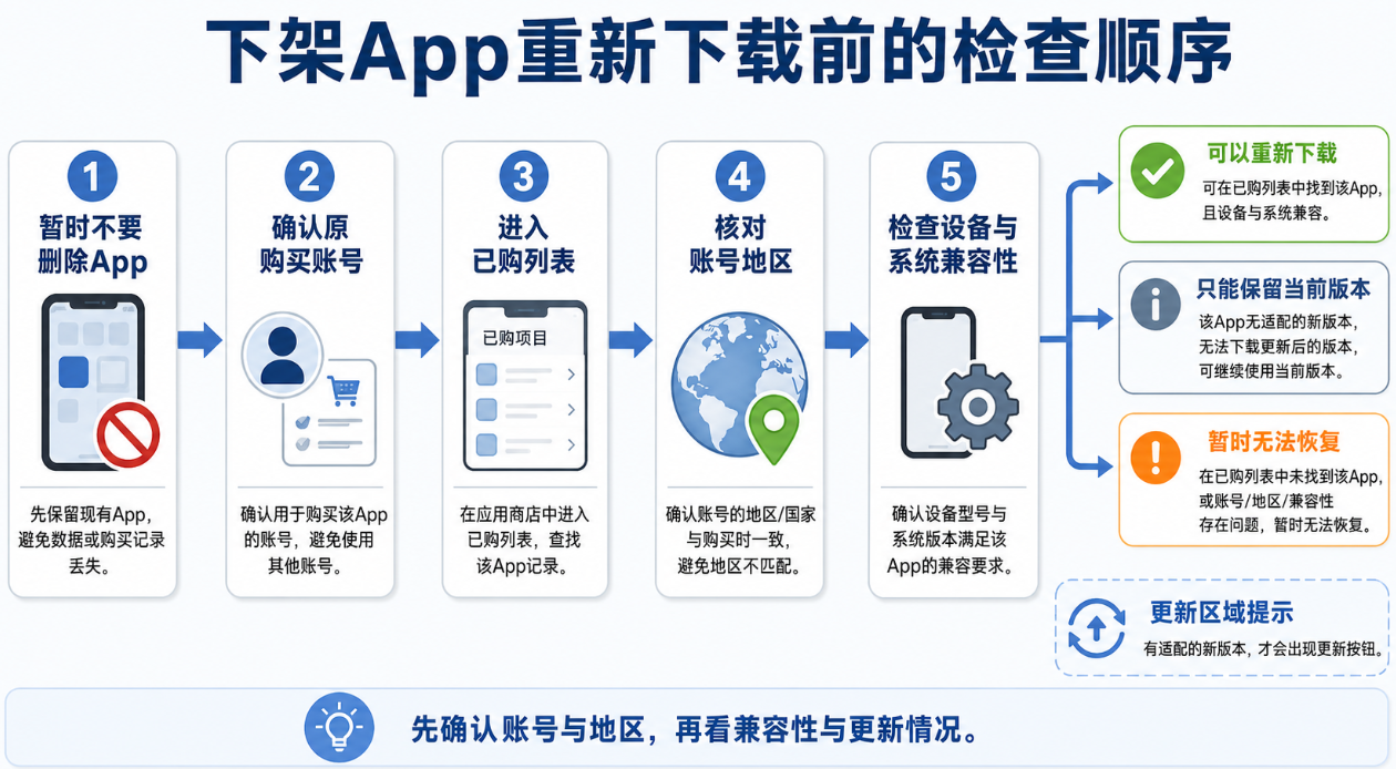 下架App还能更新吗及购买账号地区设备兼容检查流程