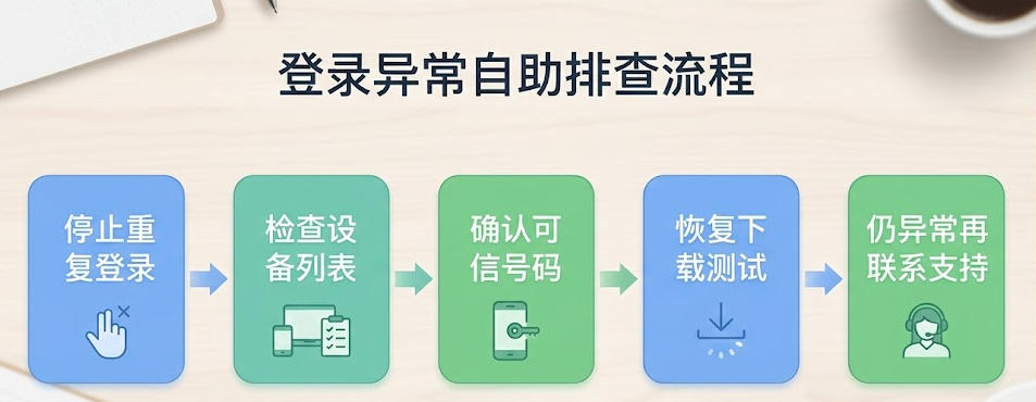 Apple ID频繁切换设备后的排查流程图，适合跨境工作账号处理风控