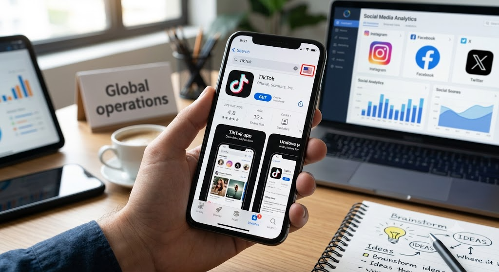 手机下载美区TikTok，体现apple id跨境用途与社媒运营
