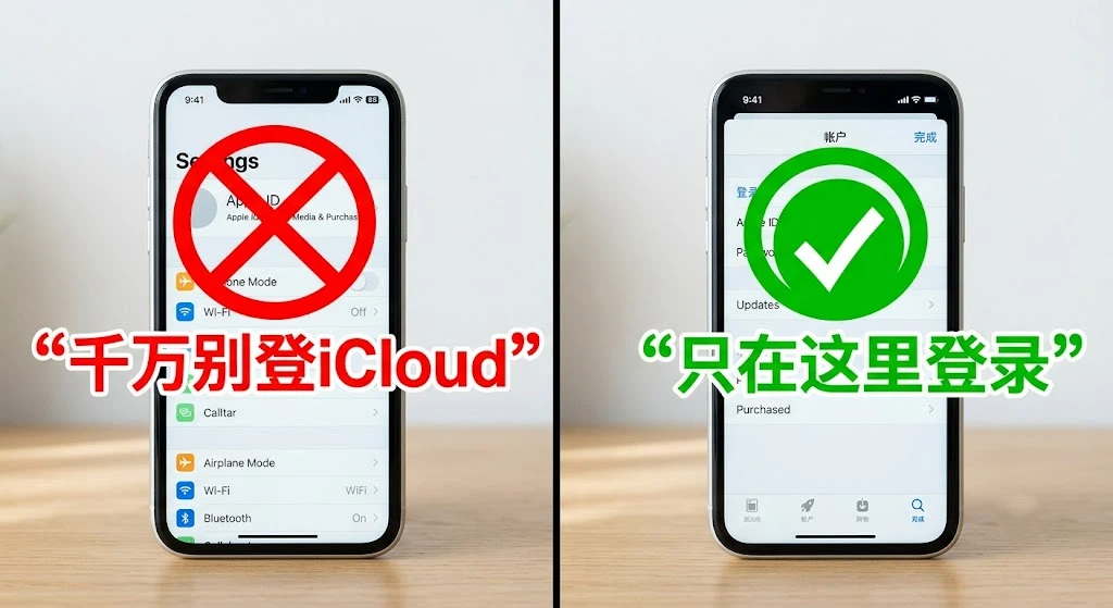 解答买apple id安全吗:严禁登录iCloud,仅限App Store登录。