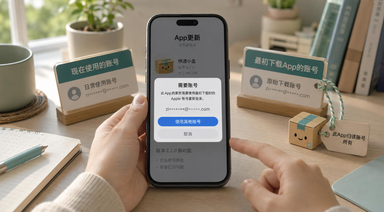 更新App要旧Apple ID密码与原下载账号购买记录之间的关系